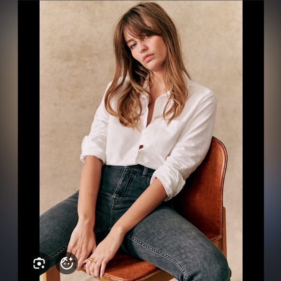 Sezane Tomboy Shirt in White - Picture 7 of 7